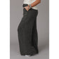 Gracia Grey Mineral Washed Drawstring Retro Wide Leg Pants