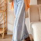 Graylynn Beau Blue Lace Trim Casual Full-Length Regular Fit Jeans