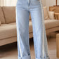 Graylynn Beau Blue Lace Trim Casual Full-Length Regular Fit Jeans