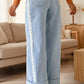 Graylynn Beau Blue Lace Trim Casual Full-Length Regular Fit Jeans