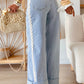Graylynn Beau Blue Lace Trim Casual Full-Length Regular Fit Jeans