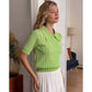 Esmee Green Knitted Short Sleeved Polo Shirt