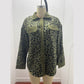 Carolie Green Leopard Button Long Sleeve Jacket