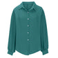 Sharli Green Luxe Button-Up Blouse