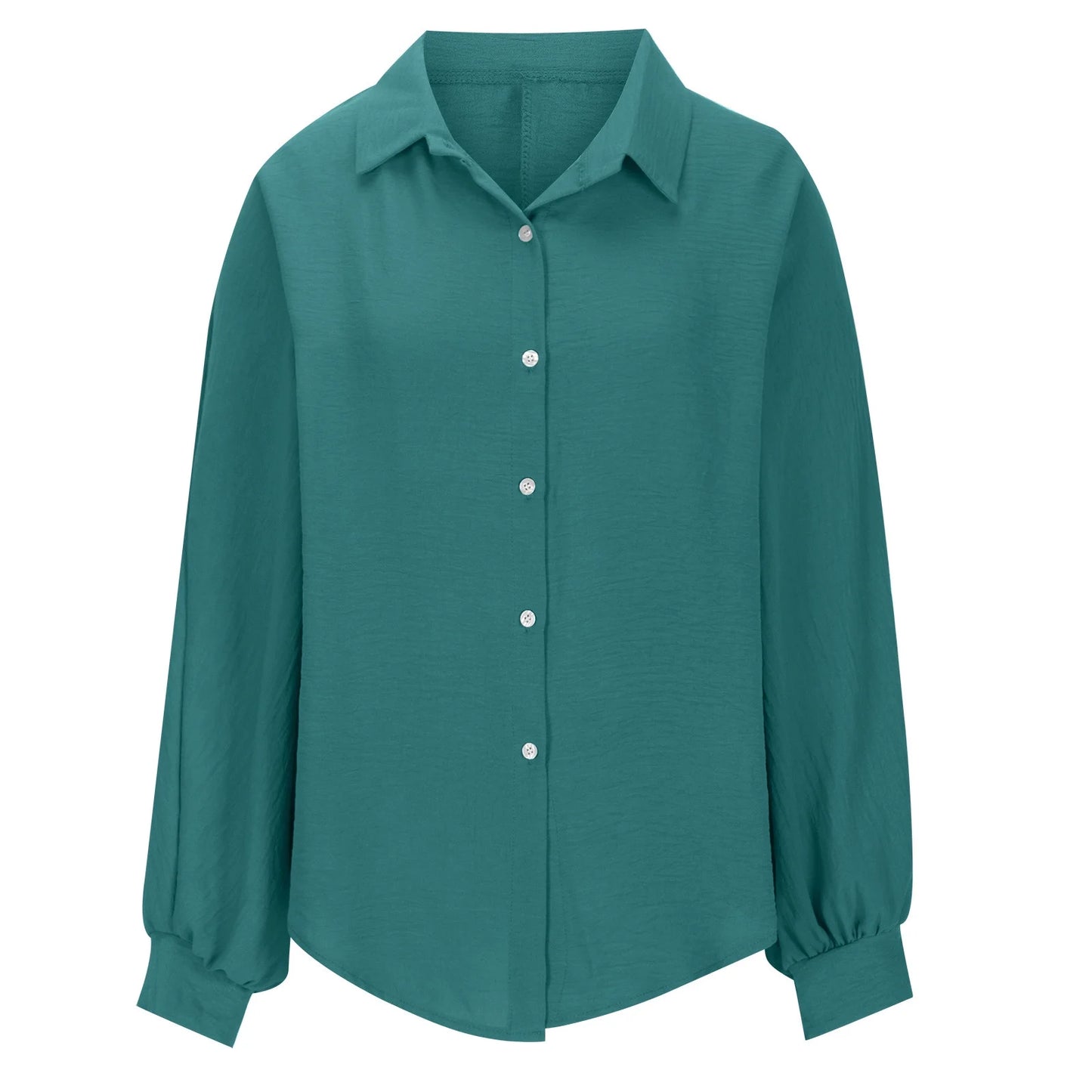 Sharli Green Luxe Button-Up Blouse