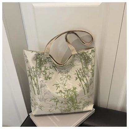 Botanical Canvas Tote Bamboo Print Edition - 3 Colors