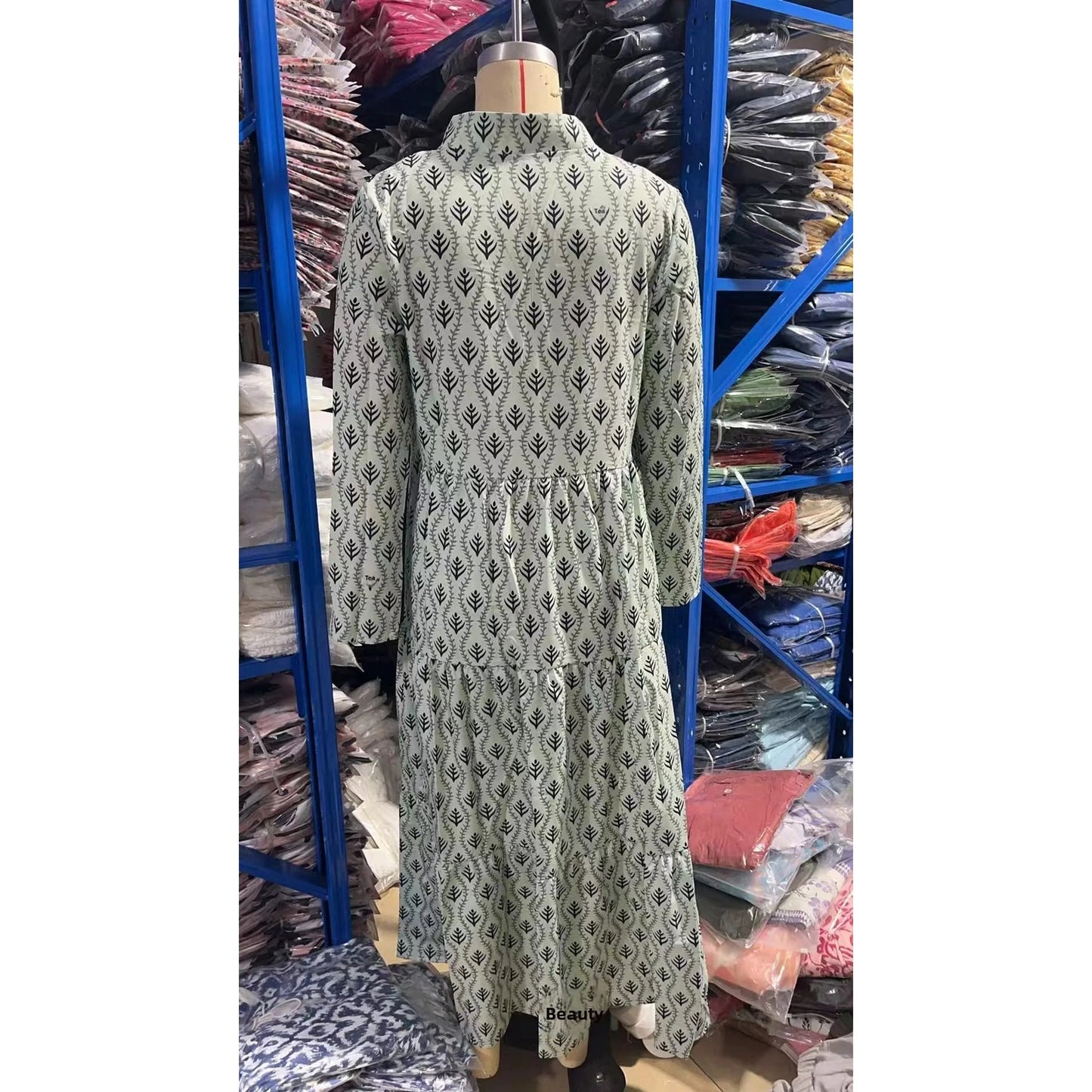 Contessa Green Boho Patterned Maxi Dress