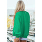Alessia Bright Green Oversize Drop Shoulder Reversible Mock Neck Sweatshirt