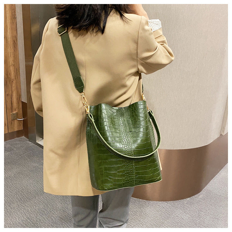 Crocodile-Pattern Bucket Bags - 5 Colors