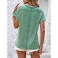 Elaine Mint Green Knit Top with Rolled Sleeves