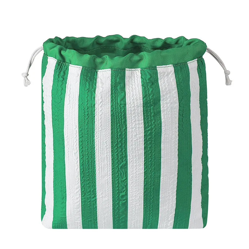 Adalyn Striped Travel Pouches for Makeup & Daily Essentials  - 6 Colors