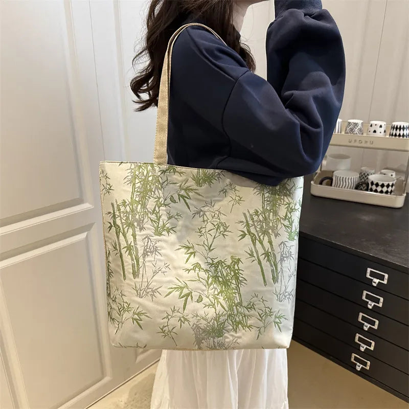 Botanical Canvas Tote Bamboo Print Edition - 3 Colors