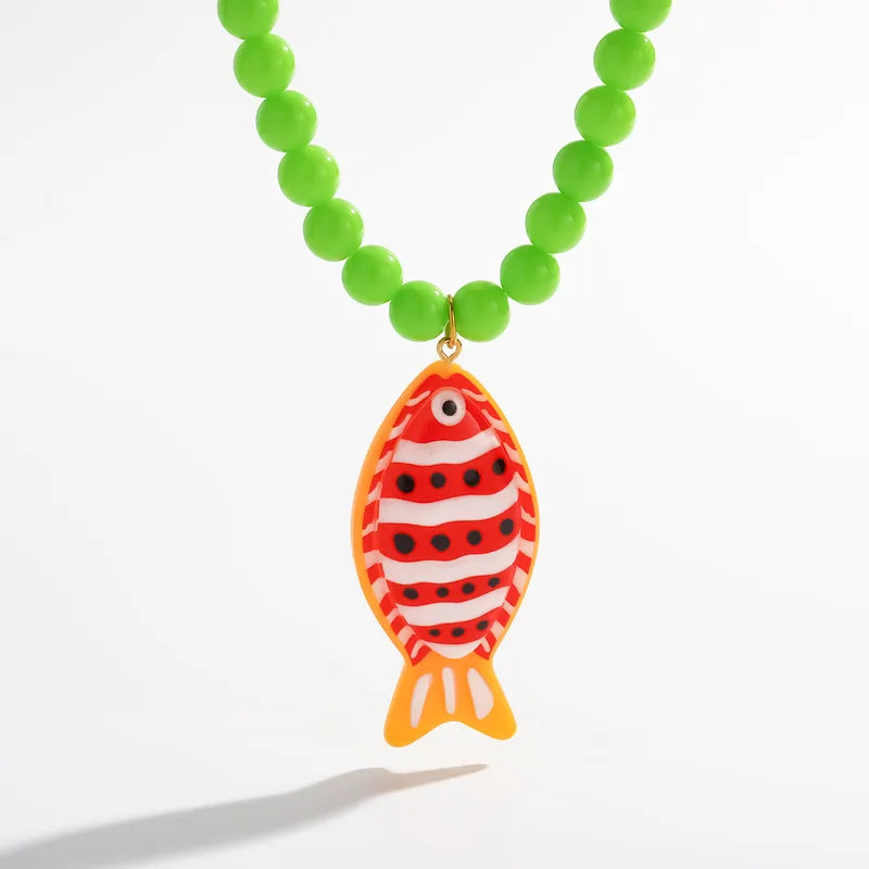 Resin Fish Necklace -  Colors