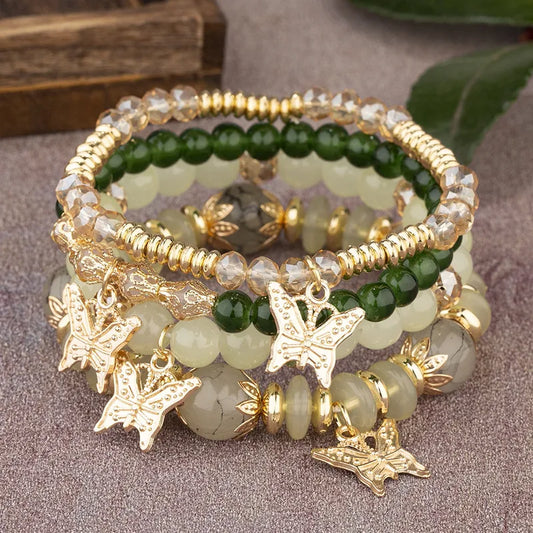 Butterfly Stack Bracelet Set - 5 Colors