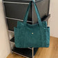 Chic Corduroy Versatile Shoulder Bag with Pockets - 5 Colors