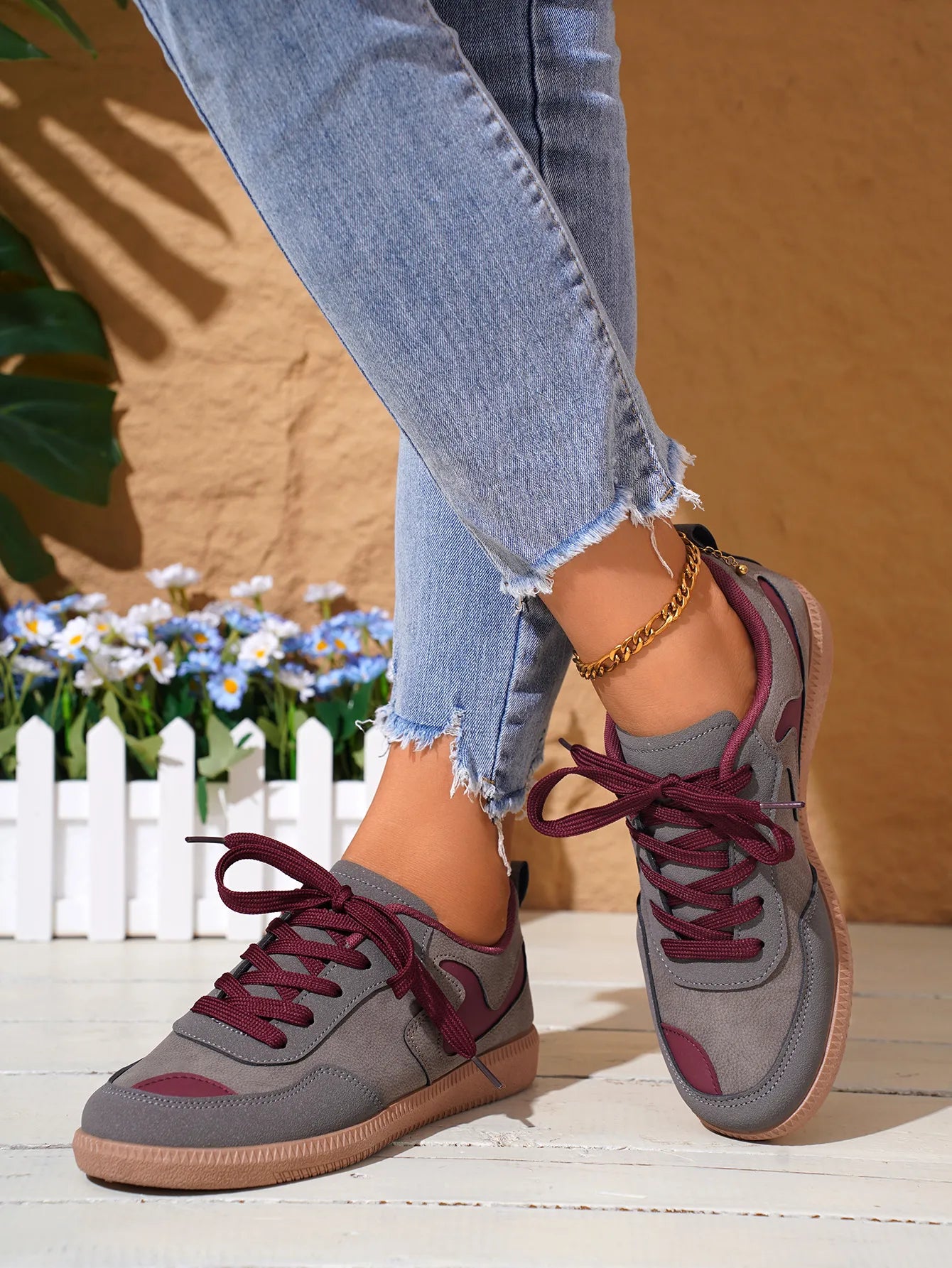 Elevated Everyday Sneaker with Mixed Panels and Soft Laces - 2 Colors