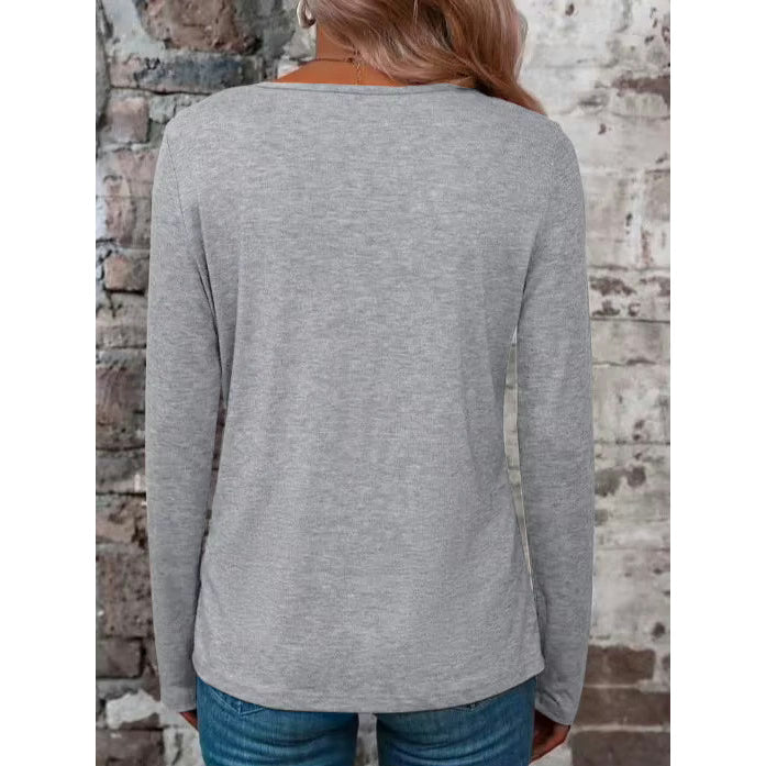 Loreen Grey Soft Knit Top with Cross‑Front Detail
