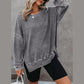 Latoya Oversized Waffle Knit Side Split Sweatshirt - 6 Colors