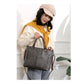 PU Leather Handbag with Dual Zippers and Front Pockets - 3 Colors