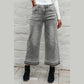 Millie Grey Raw Hem Straight Leg Loose High Waist Jeans
