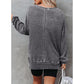 Latoya Oversized Waffle Knit Side Split Sweatshirt - 6 Colors