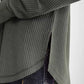 Olivia Grey Green Waffle Knit Long Sleeve Shirt