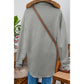 Gladis Grey Solid Textured Flap Pocket Buttoned Shacket