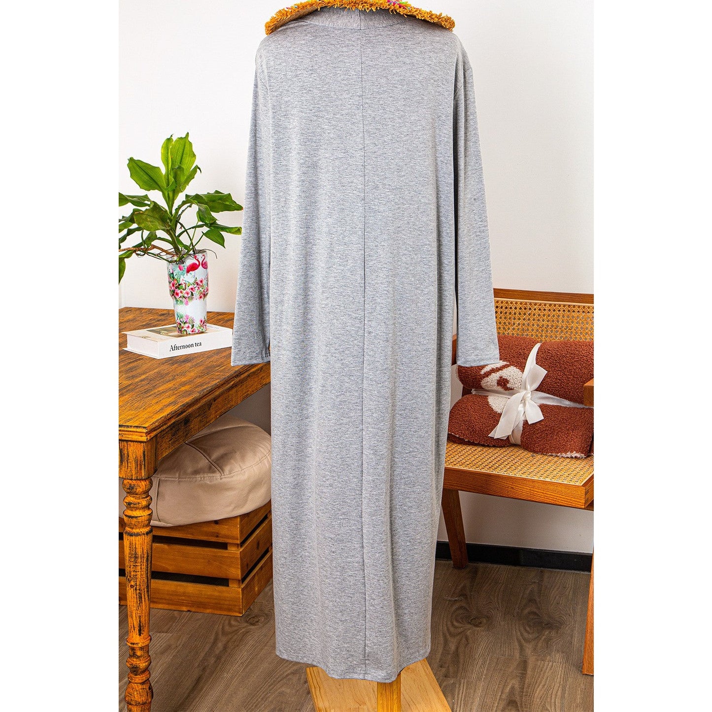 REDUCED!!!  Jacklyn Light Grey Split Long Cardigan and Skinny Pants Lounge Set  REDUCED!!!