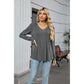 Petra Grey Pleated Relaxed Fit Babydoll Tee