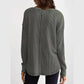 Olivia Grey Green Waffle Knit Long Sleeve Shirt