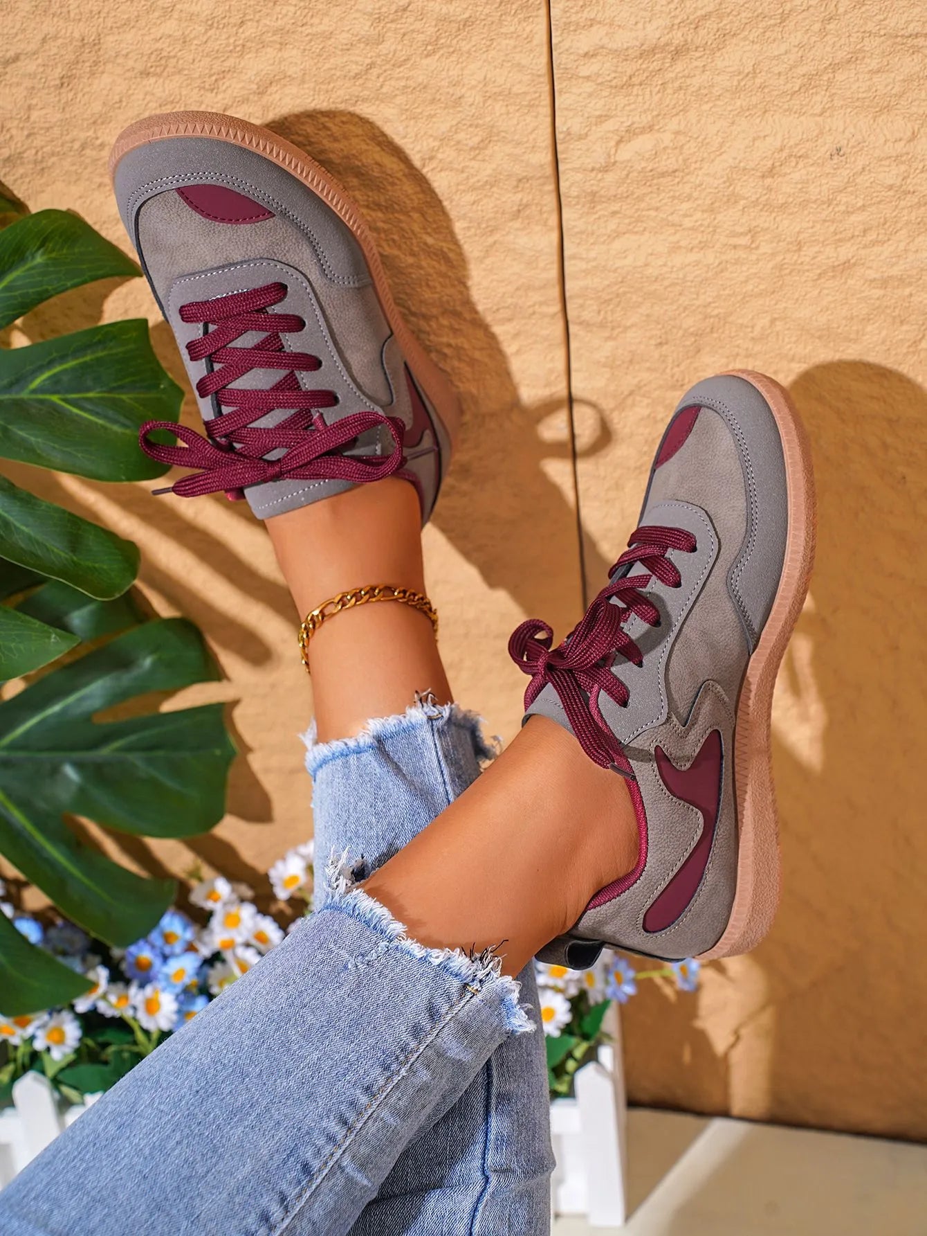 Elevated Everyday Sneaker with Mixed Panels and Soft Laces - 2 Colors