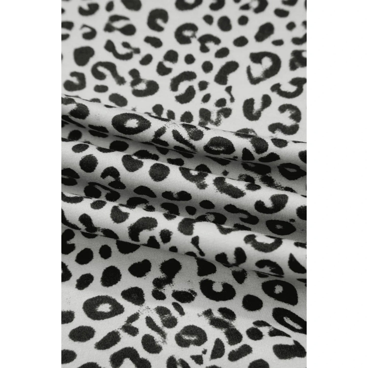 Zaza Grey Animal Print Wide Leg Terry Knit Pants