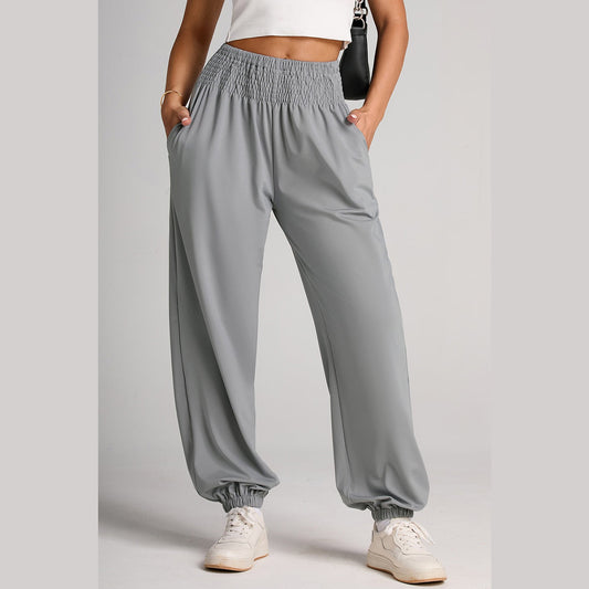 Dodie Grey Smocked High Waist Joggers