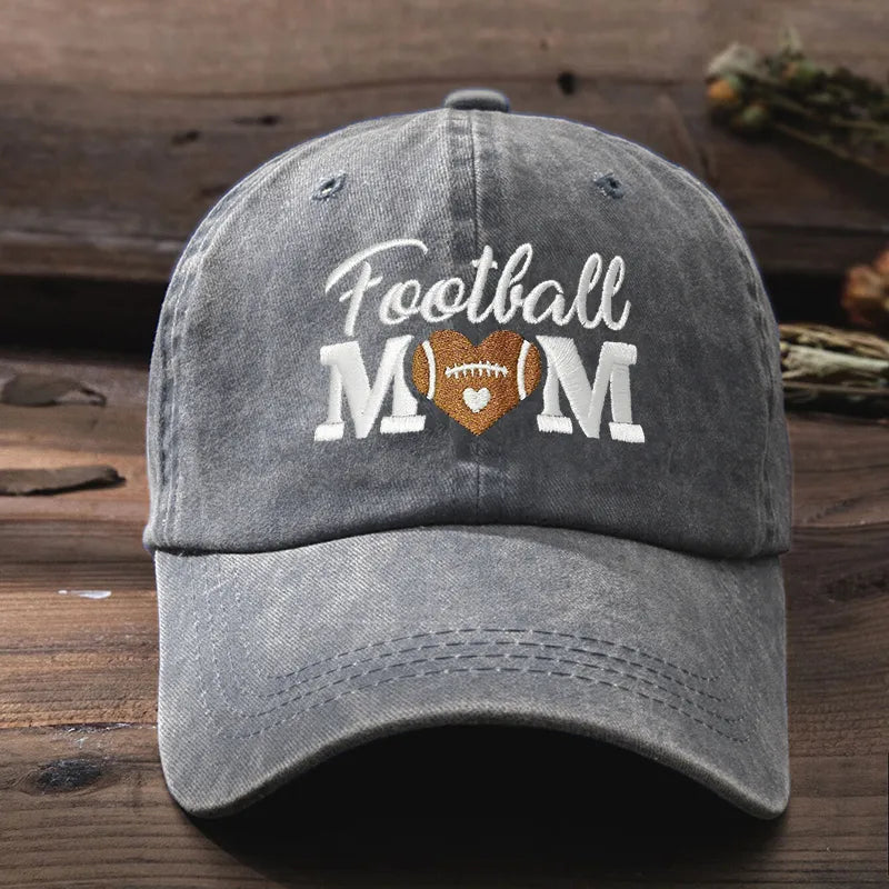 Football Mom Embroidered Baseball Cap - 9 Colors
