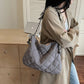 Slouchy Quilted Tote with Contrast Strap - 6 Colors
