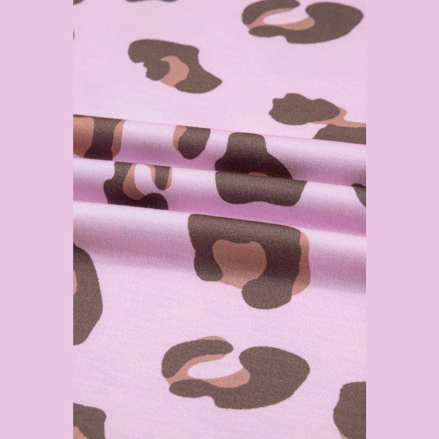 Hazal Pink Drawstring Leopard Print Patch Pocket Loose Pants