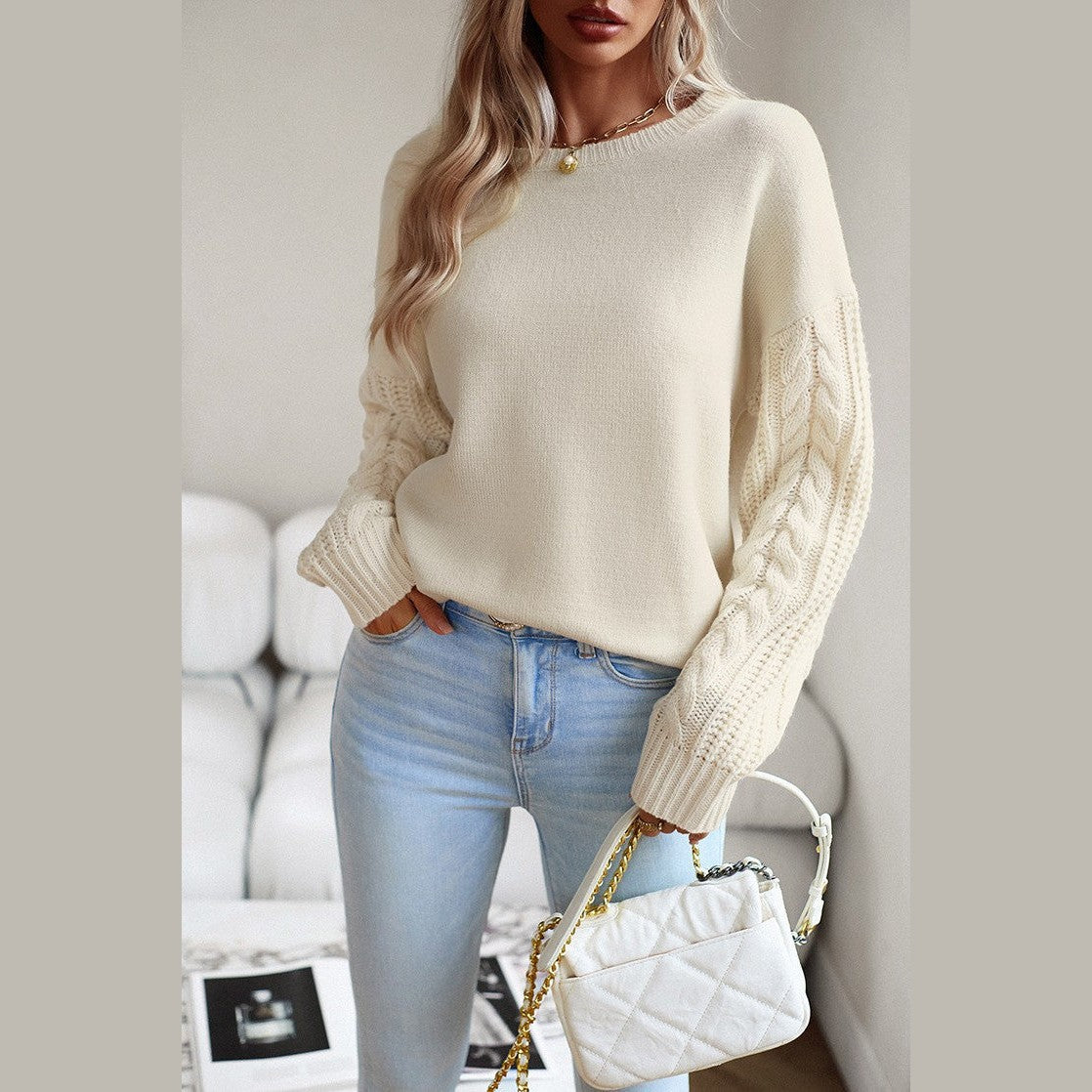 Hally Ivory Cable Comfort Sweater