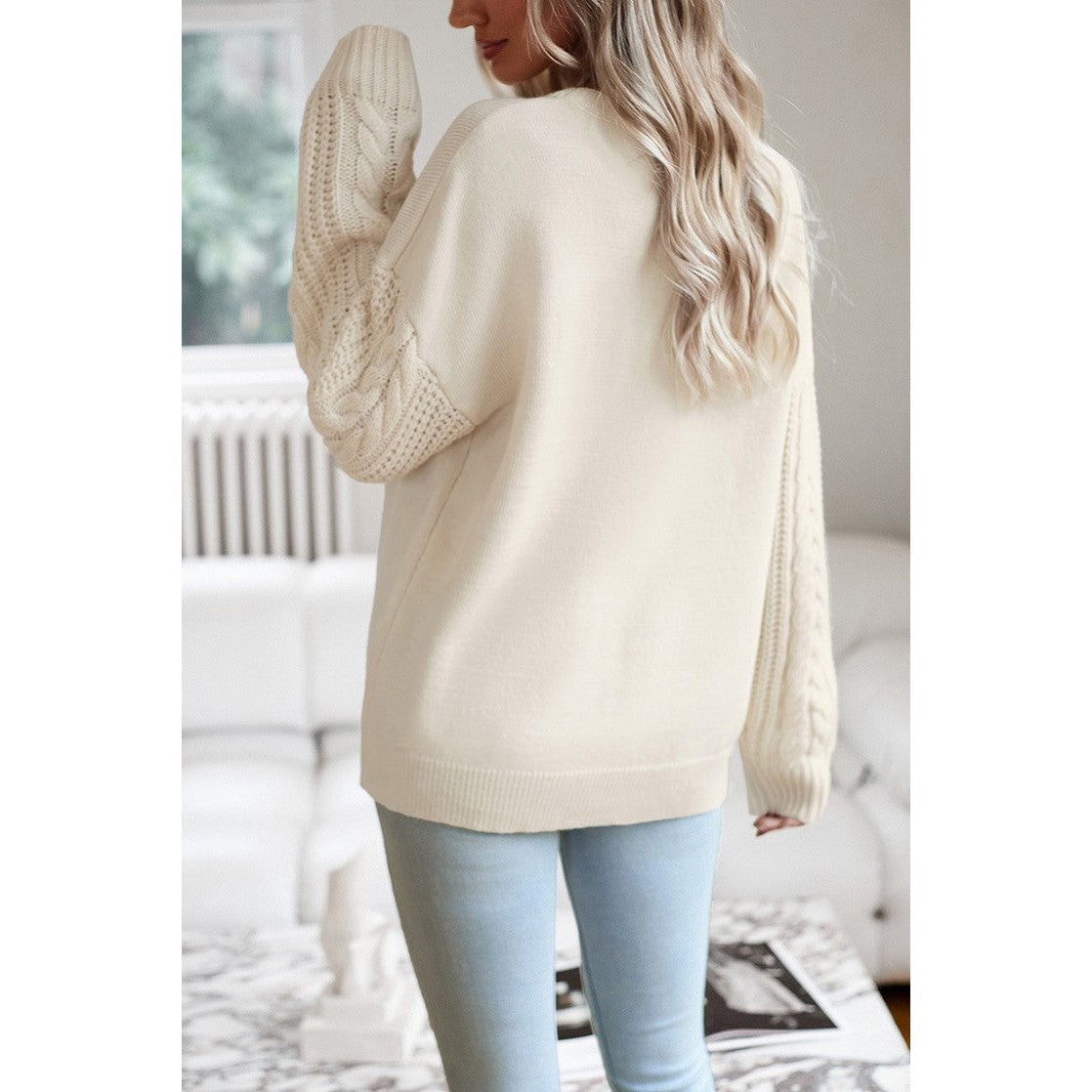 Hally Ivory Cable Comfort Sweater
