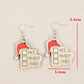Wooden Santa Hat Naughty Nice Earrings