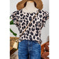 Hayden Leopard Print Layered Ruffled Short Sleeve Blouse