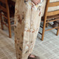 Hayden Khaki Retro Floral Print Relaxed Barrel Jeans