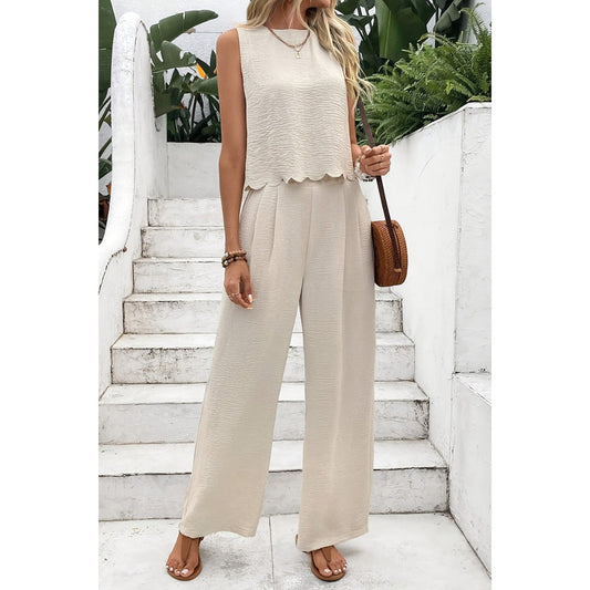 Hayley Apricot 2 Pc. Petal Edge Pant Set