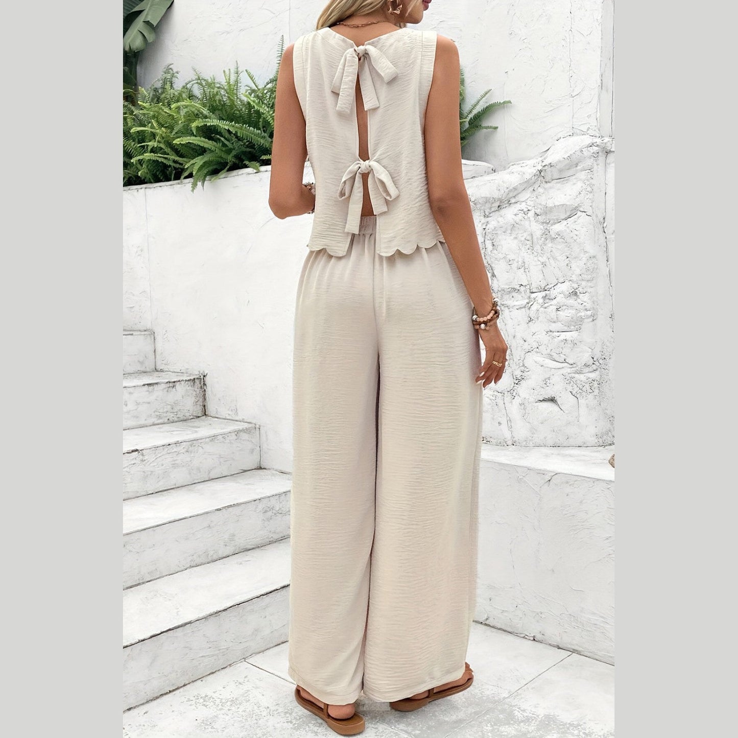 Hayley Apricot 2 Pc. Petal Edge Pant Set