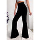 Hayley Black High Waist Flare Corduroy Pants