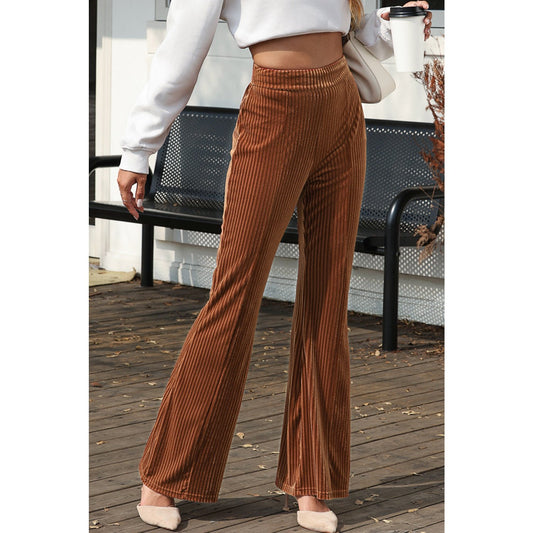 RTS Hayley Chestnut High Waist Flare Corduroy Pants
