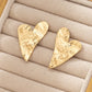 Golden Hammered Heart Earrings