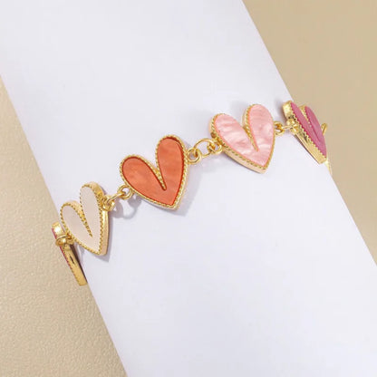 Heart Shape Enamel Bracelet