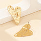 Golden Hammered Heart Earrings