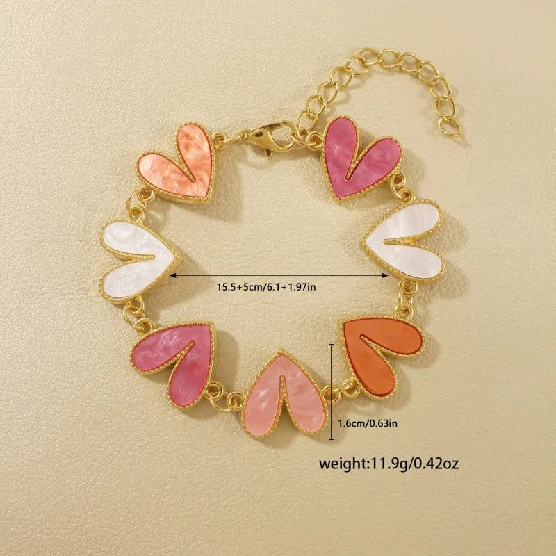 Heart Shape Enamel Bracelet