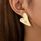 Golden Hammered Heart Earrings
